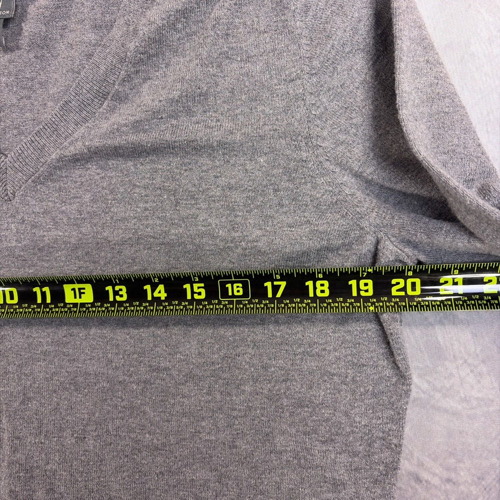 Worthington Womens XL Gray V-Neck Long Sleeve Cotton Blend Knit Sweater - Picture 5 of 7